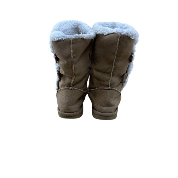Girls Faux Suede Fur Tan Brown Boots Generic Unbranded Size 1 Winter Casual Warm - Picture 5 of 12